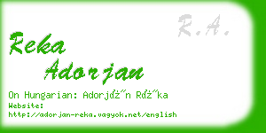 reka adorjan business card